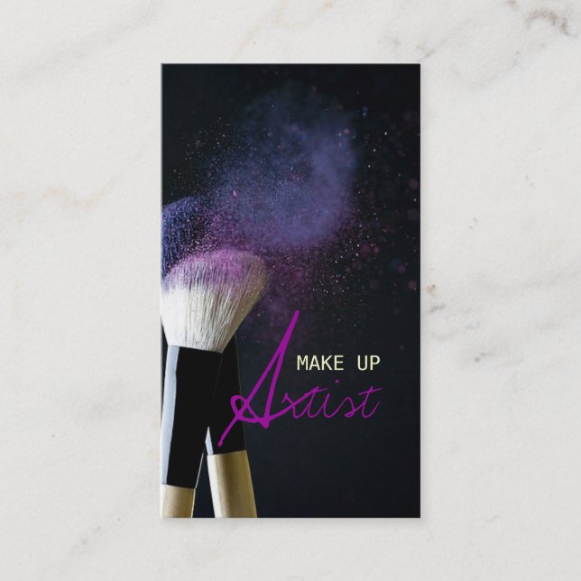 Tarjeta De Visita Artista maquillador , Cosmetólogo, Belleza, Salón (Anverso)