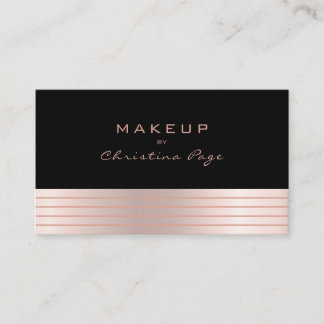 Tarjeta De Visita Artista maquillador de lujo Rosa Ombre y Negro