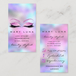 Tarjeta De Visita Artista maquillador Eyebrows Lashes Ombre Pinky Pu