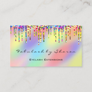 Tarjeta De Visita Artista maquillador Eyelash Arcoiris Perfora Holog