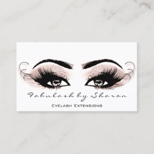 Tarjeta De Visita Artista maquillador Eyelash azota a Purpurina blan
