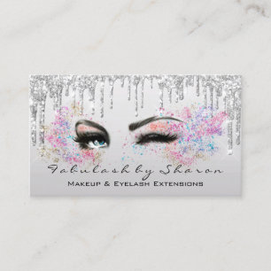 Tarjeta De Visita Artista maquillador Eyelash azota Purpurina gotea 