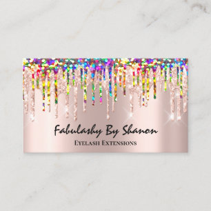 Tarjeta De Visita Artista maquillador Eyelash azota Purpurina gotea