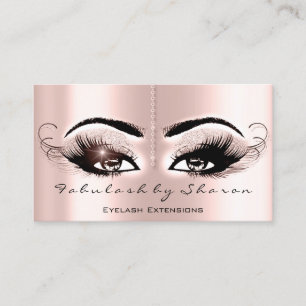 Tarjeta De Visita Artista maquillador Eyelash Lazas Purpurina Rosa d