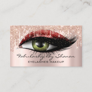 Tarjeta De Visita Artista maquillador Eyelashes Purpurinas Driby Ros