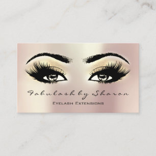 Tarjeta De Visita Artista maquillador Lash Extensión Gold Champaig