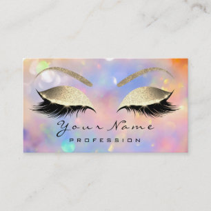 Tarjeta De Visita Artista maquillador Lazas de ojo Purpurina Hologr