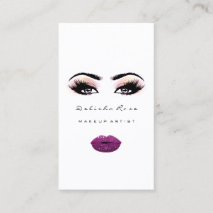 Tarjeta De Visita Artista maquillador Lazas Ojos Purpurina Lámparas