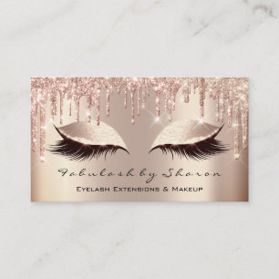 Tarjeta De Visita Artista maquillador Ojos Lash Purpurina VIP Rosa O