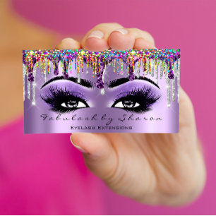 Tarjeta De Visita Artista maquillador Perfora Hueso Púrpura