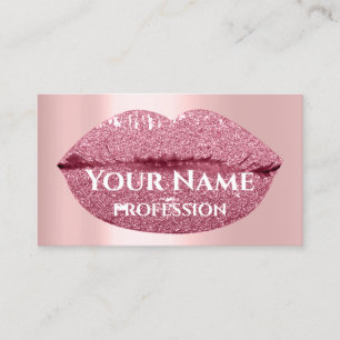 Tarjeta De Visita Artista maquillador Rosa gotea levas besos purpuri