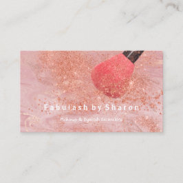 Tarjeta De Visita Artista maquillaje Ojos Lash Purpurina Rosa Polvo 