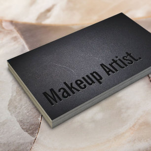 Tarjeta De Visita Artista maquillaje Texto negrita Elegante Oscuro