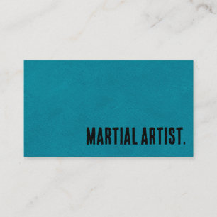 Tarjeta De Visita Artista Marcial de Cuero Azul Premier Faux