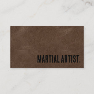 Tarjeta De Visita Artista Marcial de Cuero Faux Premier Brown