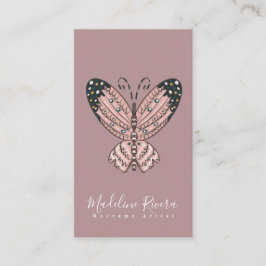 Tarjeta De Visita Artista Mariposa Boho Arte Hecho a Mano Diseñador 
