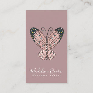 Tarjeta De Visita Artista Mariposa Boho Arte Hecho a Mano Diseñador 