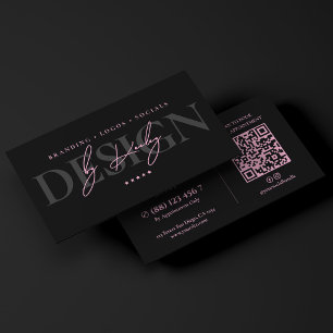 Tarjeta De Visita Artista minimalista diseñador gráfico rosa negro