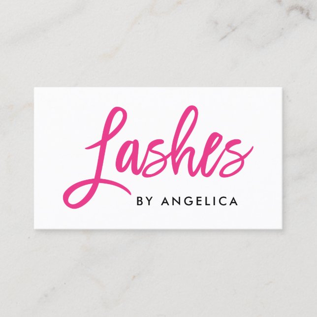 Tarjeta De Visita Artista moderno de escritura de pincel rosado con  (Anverso)