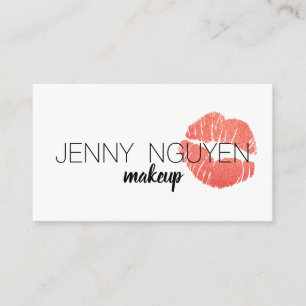 Tarjeta De Visita artista moderno de maquillaje caligráfico labios p