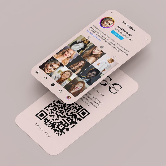 Tarjeta De Visita Artista moderno de maquillaje de azotes con chapa  (Modern Lashes Makeup Artist Instagram Grid Pink Business Card
)