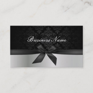 Tarjeta De Visita Artista moderno de maquillaje de Damasco negro y p