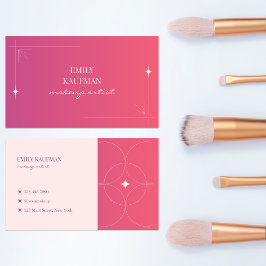 Tarjeta De Visita Artista moderno de maquillaje de gradiente rosado
