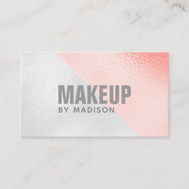 Tarjeta De Visita Artista moderno de maquillaje de Moda de moda Rosa (Anverso)