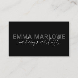 Tarjeta De Visita Artista moderno de maquillaje de Moda negro