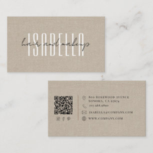 Tarjeta De Visita Artista moderno de maquillaje de pelo griege Faux