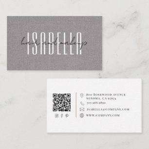 Tarjeta De Visita Artista moderno de maquillaje de pelo guión de lin