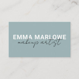 Tarjeta De Visita Artista moderno de maquillaje Dusty Blue Green