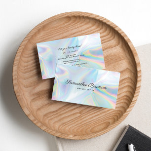 Tarjeta De Visita Artista moderno de maquillaje guión falso Holográf