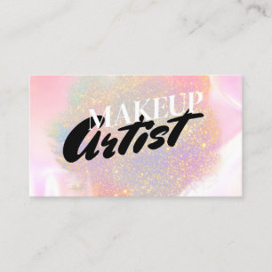 Tarjeta De Visita Artista moderno de maquillaje Purpurina Glam Holog