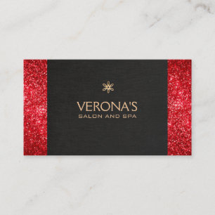 Tarjeta De Visita Artista moderno de maquillaje Purpurina rojo