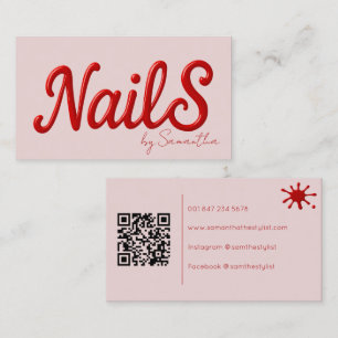 Tarjeta De Visita Artista moderno de salón de uñas