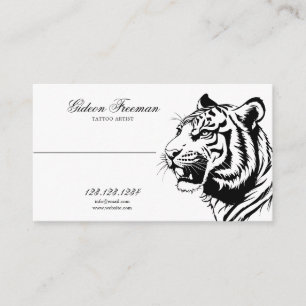 Tarjeta De Visita Artista moderno de tatuajes para tigres blancos y 