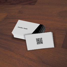 Tarjeta De Visita Artista moderno gris de Qr Code