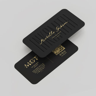 Tarjeta De Visita Artista moderno monograma tatuaje elegante negro