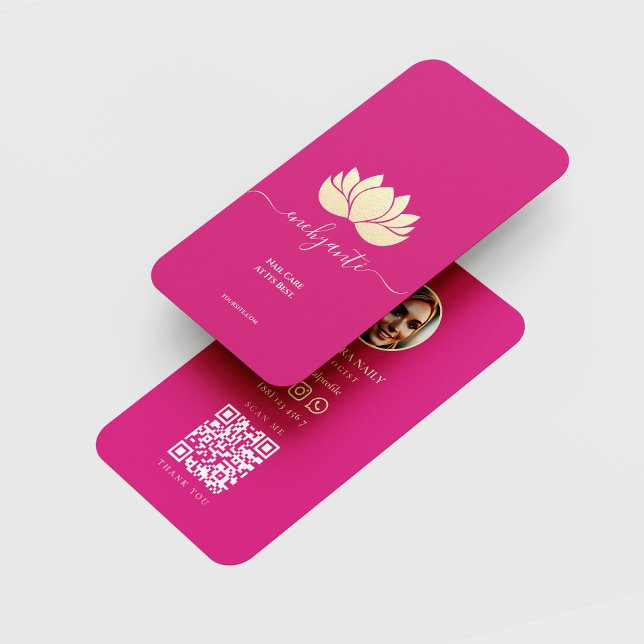 TARJETA DE VISITA ARTISTA NAIL MODERNO NAIL TECH BEAUTY SALON PINK (Subido por el creador)