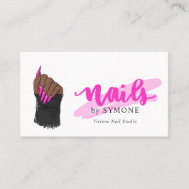 Tarjeta De Visita Artista Nail Tech | Nails Designer Salon Bus