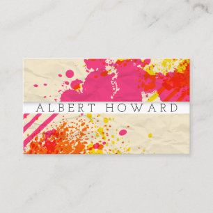 Tarjeta De Visita Artista   Paint Spatter   Creador de pintores mode