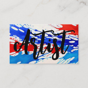 Tarjeta De Visita Artista patriótico rojo blanco y azul