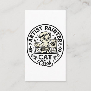 Tarjeta De Visita Artista Pintor Gato Gato Divertido Gráfico - Artis