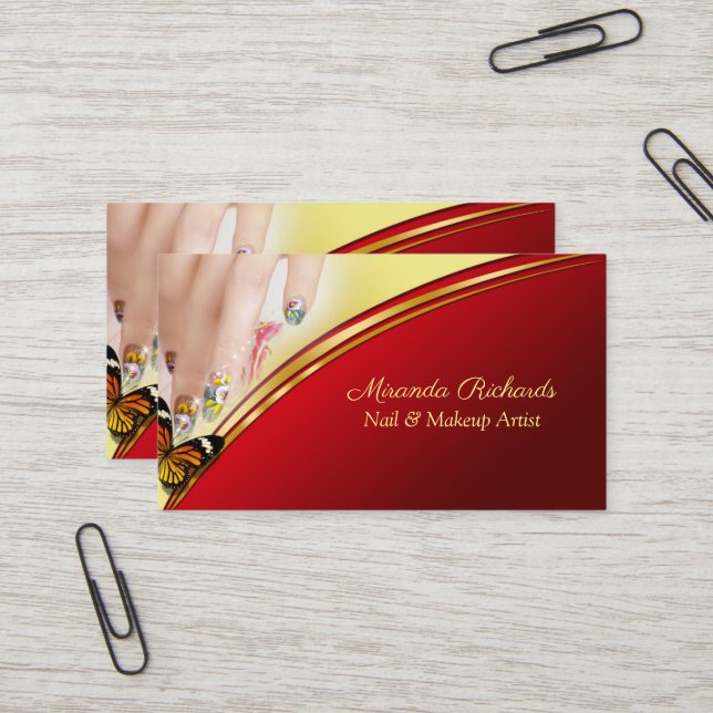 Tarjeta De Visita Artista profesional glamuroso de maquillaje de art (Anverso/Reverso In Situ)