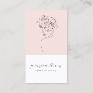 Tarjeta De Visita Artista rosa con el logotipo de belleza facial min