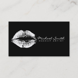 Tarjeta De Visita Artistas de maquillaje Labios Blancos