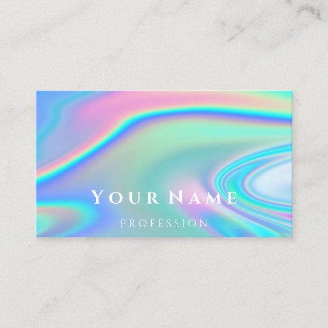 Tarjeta De Visita Artistas de maquillaje profesional Nails Holograph (Anverso)