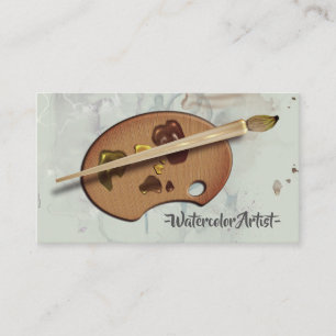 Tarjeta De Visita Artistas paleta y brocha