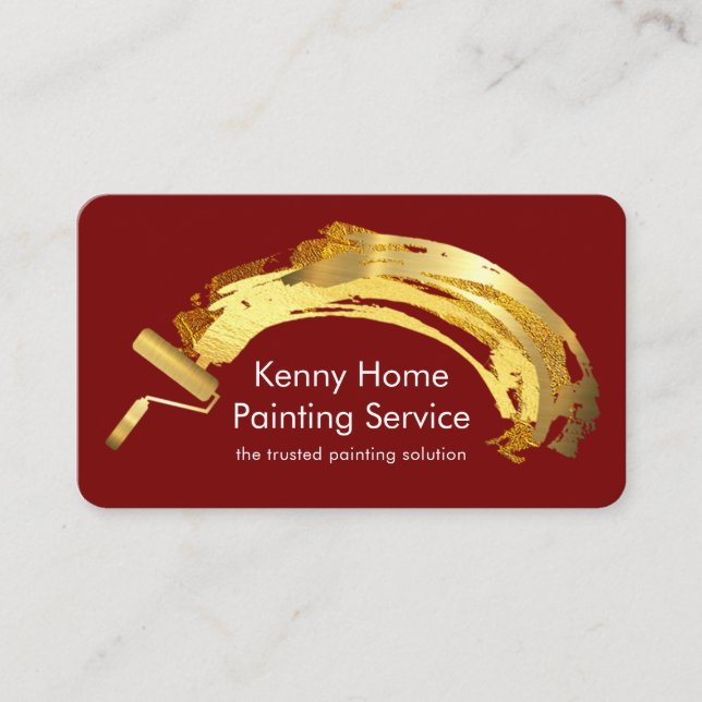 Tarjeta De Visita Artistic Gold Brush Paint Splatter  (Anverso)